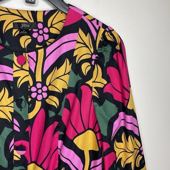 J.CREW Ratti Dress Women 8 Tiered Popover NEW Long Sleeve Floral Cotton AC879 - Picture 2 of 16